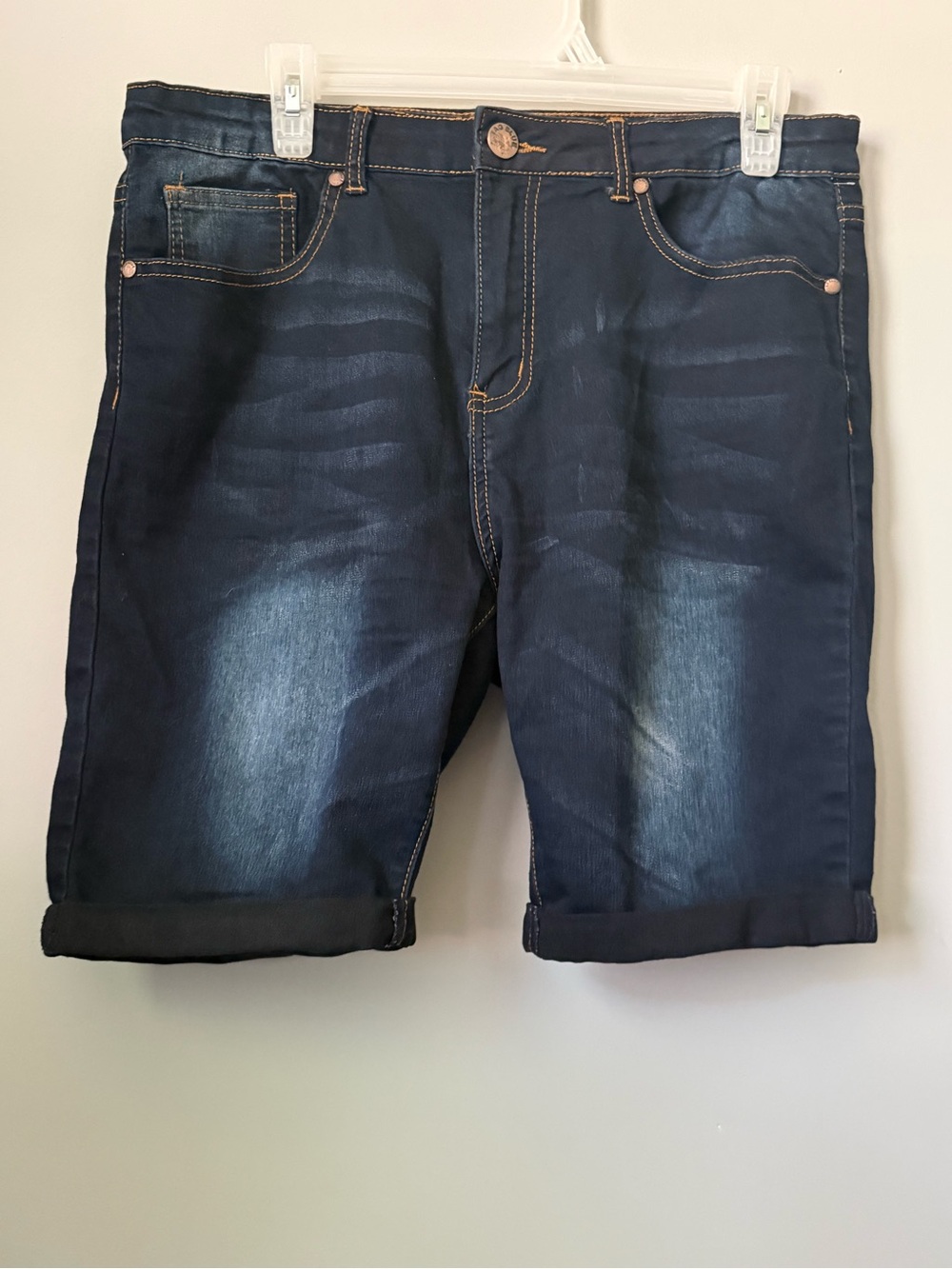 Women's Dark Blue Denim Bermuda Shorts